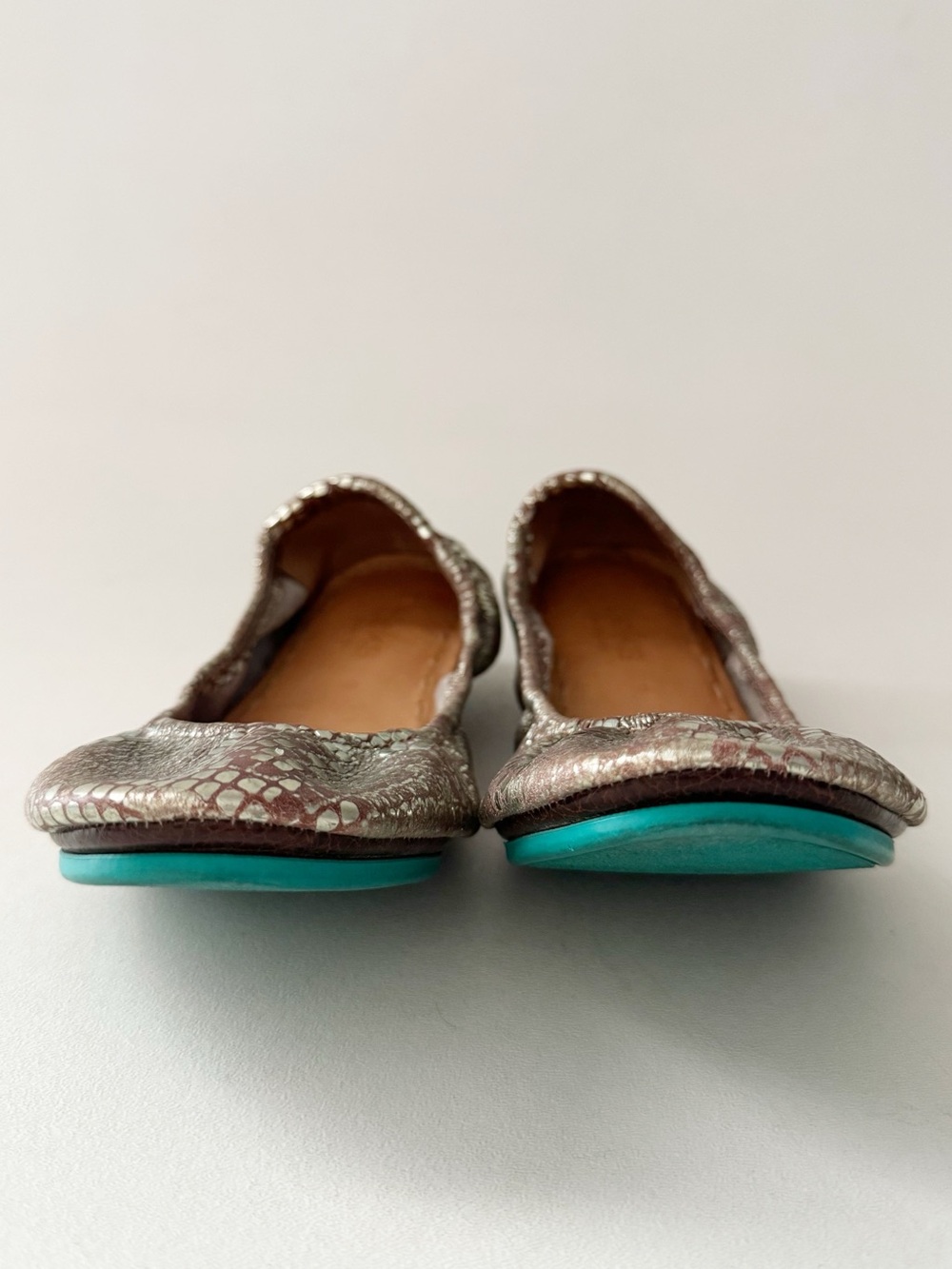 Tieks Metallic Snakeskin Ballet Flat 9 Wild Copper Leather Animal Print Travel - Picture 5 of 9